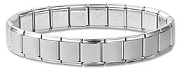 Silver Italian Charm Bracelet 13mm Stainless Steel Modular Links