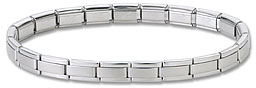 Silver Italian Charm Bracelet 6mm Stainless Steel Modular Links