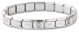 Gioielli Italy 9mm Diamond Etched Italian Charm Bracelet