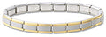 Gold Trim Italian Charm Bracelet 6mm Stainless Steel Modular Links