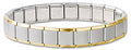 Gold Trim Italian Charm Bracelet 13mm Stainless Steel Modular Links