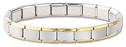 Italian Charm Bracelet Two-Tone 9mm Stainless Steel