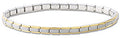 Gold Trim Italian Charm Bracelet 4mm Slim Stainless Steel Modular Link