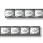 Gioielli Italy 9mm Diamond Etched Italian Charm Bracelet