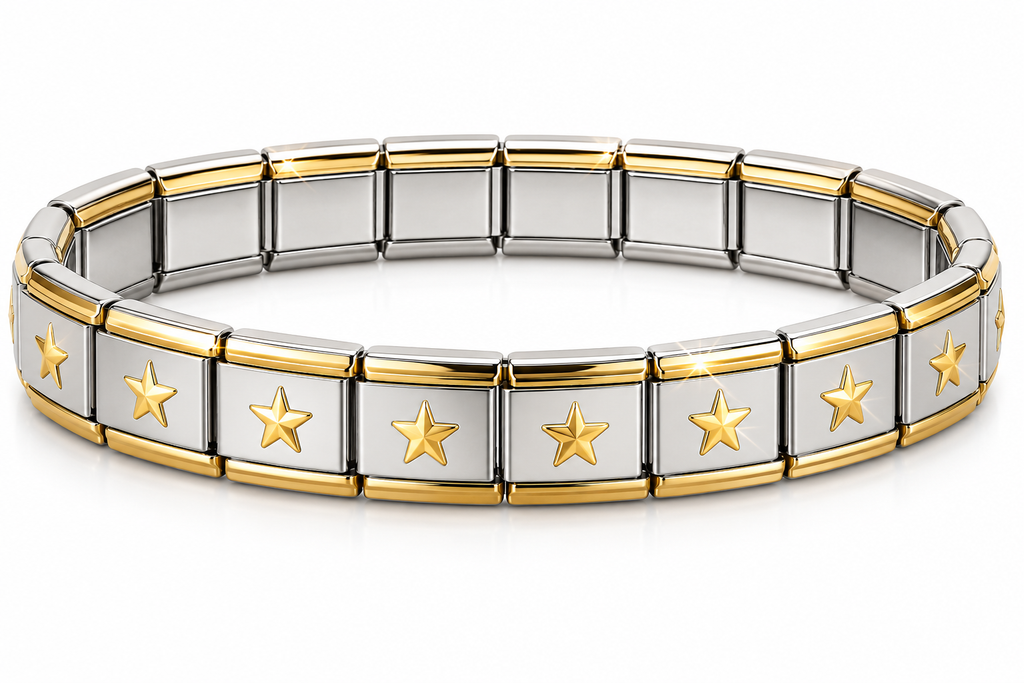 Italian Charm Bracelet 9mm Gold Star Stainless Steel